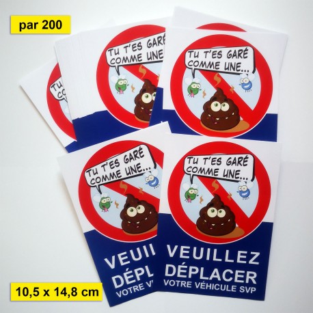 Autocollant « Tu t'es garé comme une merde », vue 9