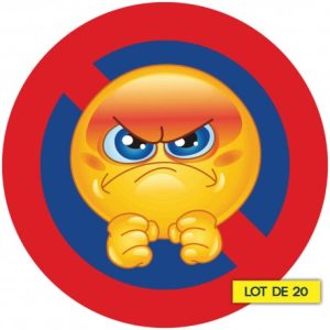 Autocollant stationnement interdit, émoji fâché sans texte