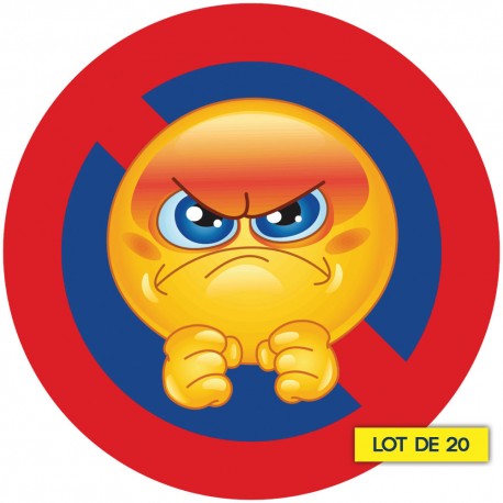 Autocollant stationnement interdit, émoji fâché sans texte