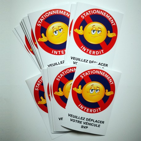 Autocollant interdiction de stationner avec smiley, vue 13