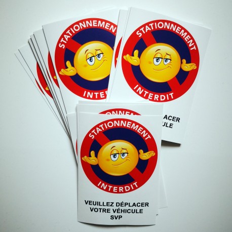 Autocollant interdiction de stationner avec smiley, vue 5