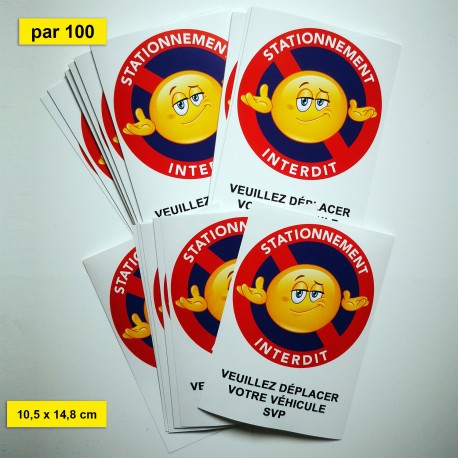 Autocollant interdiction de stationner avec smiley, vue 10