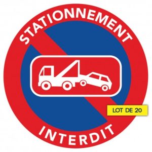 Autocollant stationnement interdit, pictogramme fourrière