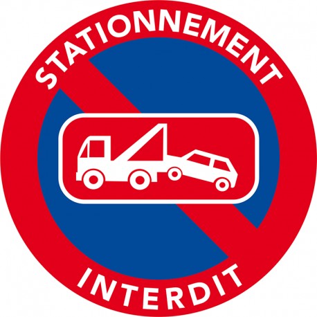 Autocollant stationnement interdit, pictogramme fourrière, vue 2