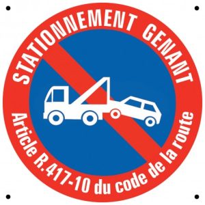Panneau « Stationnement gênant » en PVC, 25 × 25 cm