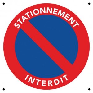 Panneau stationnement interdit en PVC, 25 × 25 cm