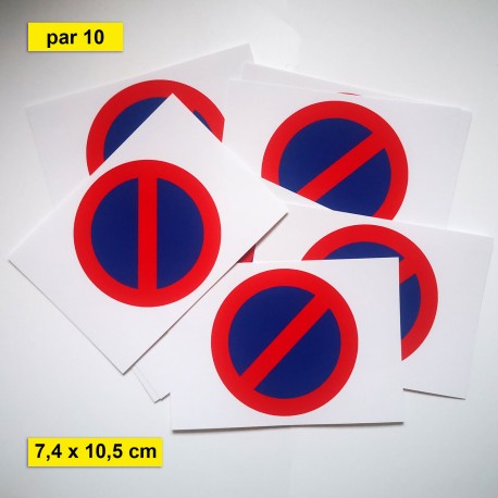 Petit autocollant stationnement interdit, 7,4 × 10,5 cm