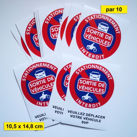 Autocollant « Sortie de véhicules », stationnement interdit, vue 4