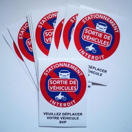 Autocollant « Sortie de véhicules », stationnement interdit, vue 10