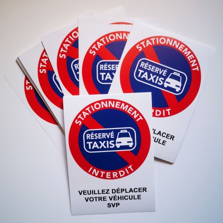 Autocollant « Réservé taxis », stationnement interdit, vue 12