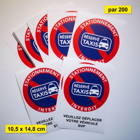 Autocollant « Réservé taxis », stationnement interdit, vue 6