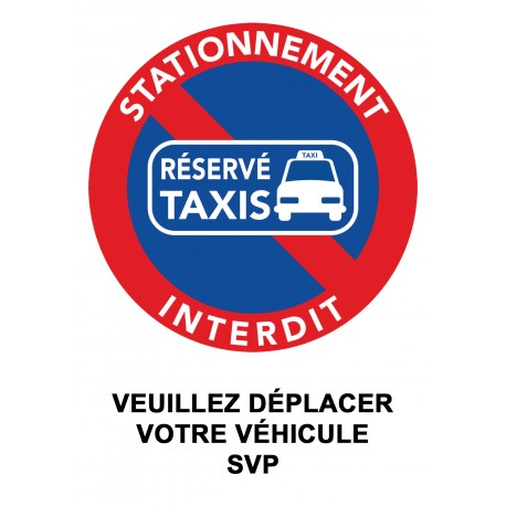 Autocollant « Réservé taxis », stationnement interdit, vue 8