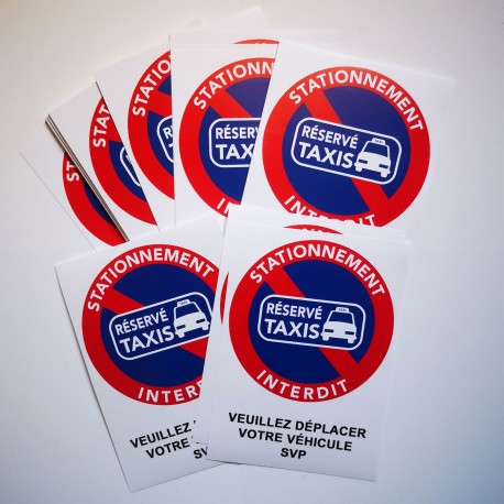 Autocollant « Réservé taxis », stationnement interdit, vue 9