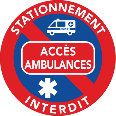 Autocollant stationnement interdit « Accès ambulances », vue 2