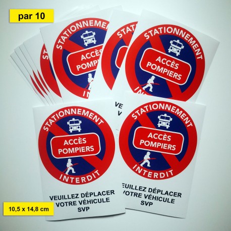 Autocollant stationnement interdit « Accès pompiers », vue 4