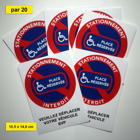 Autocollant place réservée aux personnes handicapées