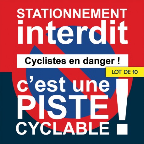 Autocollant « Cyclistes en danger, c'est une piste cyclable ! », vue 8